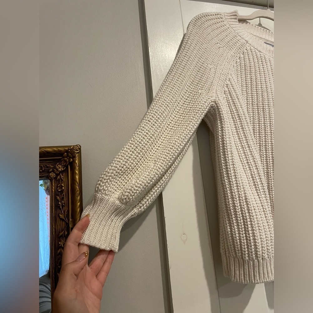 Aerie Cream Scoop Neck Sweater - Picture 2 of 7